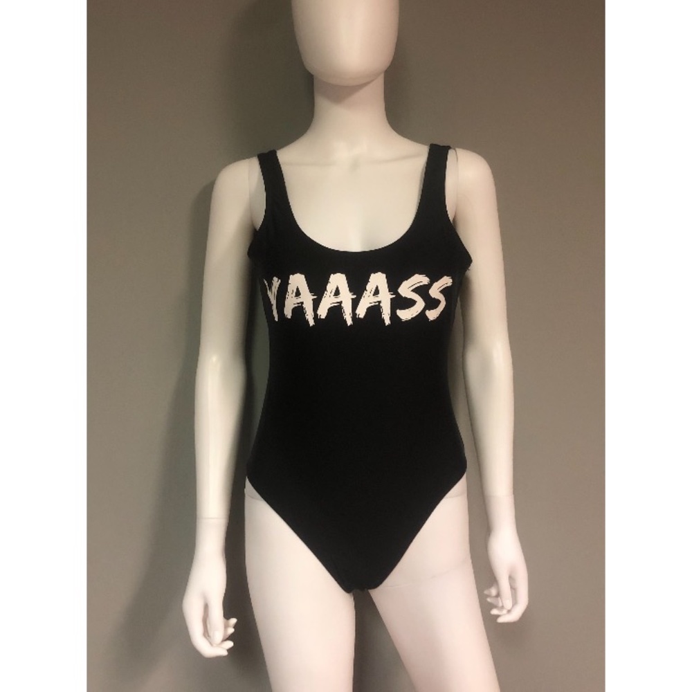 No Boundaries YAAASS black one piece swimsuit